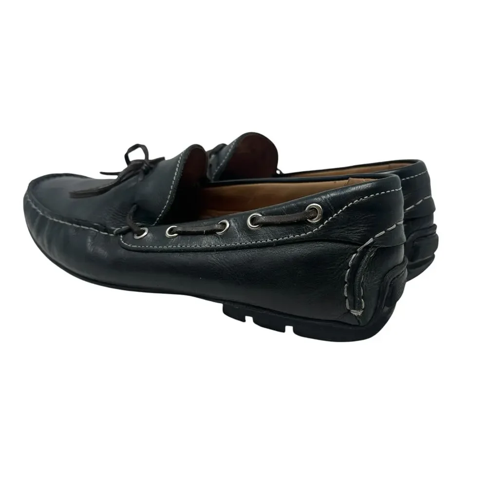 Peter Millar Pebbled Leather Driver‎ Moc Loafers Black Driving Shoes Men's 9M